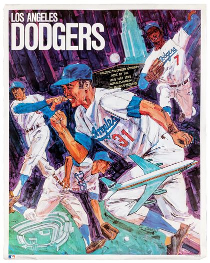 Vintage Los Angeles Dodgers USA Baseball Poster Print A3/A4