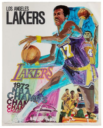 Vintage Los Angeles Lakers USA Basketball Poster Print A3/A4