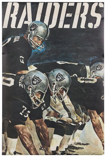 Vintage Los Angeles Raiders American Football Poster Print A3/A4