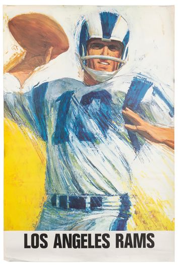 Vintage Los Angeles Rams American Football Poster Print A3/A4
