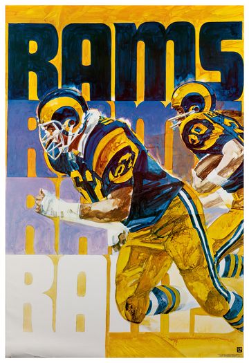 Vintage LA Rams American Football Poster Print A3/A4