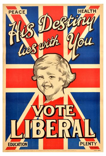 Vintage 1920's Liberal Party Children's Destiny Poster Print A3/A4