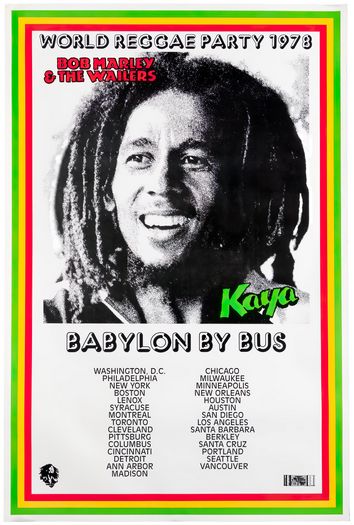 Vintage 1978 Bob Marley Babylon By Bus US Tour Concert Poster Print A3/A4