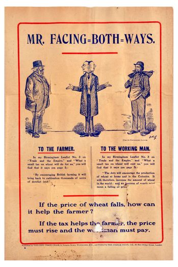 Vintage Early 20th Century Joseph Chamberlain Liberal Mr Facing Both Ways Poster Print A3/A4