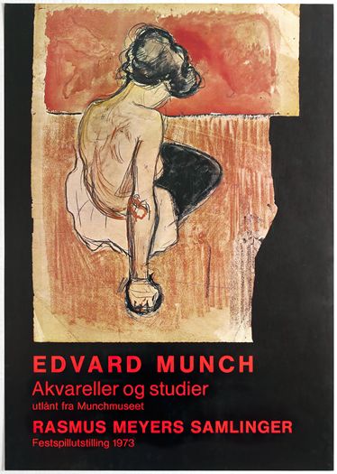 Vintage 1973 Edvard Munch Art Exhibition Poster Print A3/A4