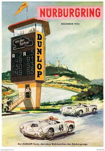 Vintage 1954 Nurburgring German Motor Racing Poster Print A3/A4
