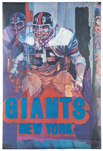 Vintage New York Giants American Football Poster Print A3/A4