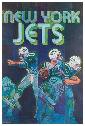 Vintage New York Jets American Football Poster Print A3/A4