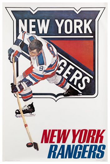 Vintage New York Rangers USA Ice Hockey Poster Print A3/A4