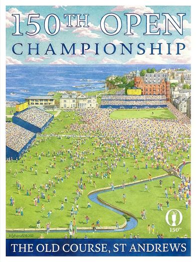 Vintage 2022 British Open Golf St Andrews Poster Print A3/A4