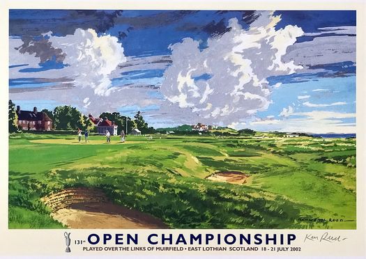 Vintage 2002 British Open Golf Muirfield Poster Print A3/A4