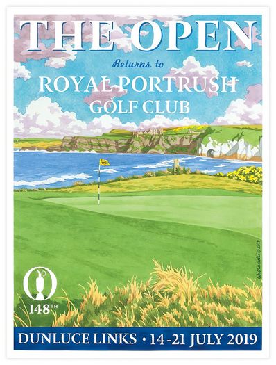 Vintage 2019 British Open Golf Royal Portrush Poster Print A3/A4