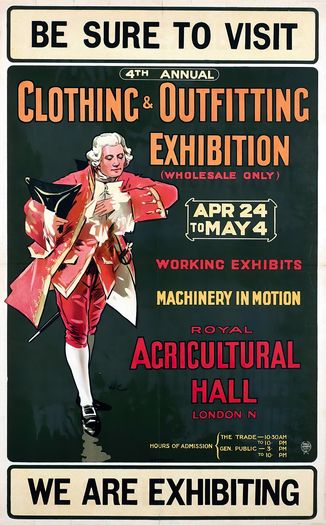 Vintage 1920's Clothing and Outfitting Exhibition London Poster Print A3/A4
