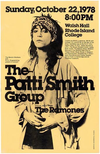Vintage 1978 Patti Smith Group Concert Tour Rhode Island Poster Print A3/A4