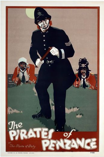 Vintage Gilbert and Sullivan Pirates of Penzance Opera Poster Print A3/A4