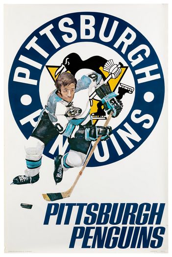 Vintage Pittsburgh Penguins USA Ice Hockey Poster Print A3/A4