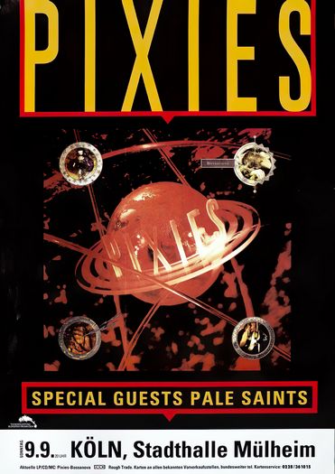 Vintage 1990 Pixies Concert Tour Koln Cologne Poster Print A3/A4