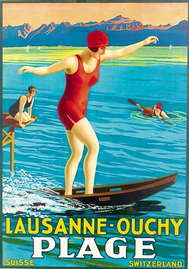 Vintage Lausanne Switzerland Tourism Poster Print A3/A4