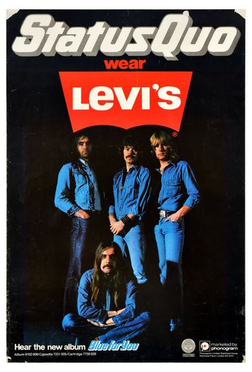 Vintage Status Quo Levi Jeans Blue For You Advertisement Poster Print A3/A4