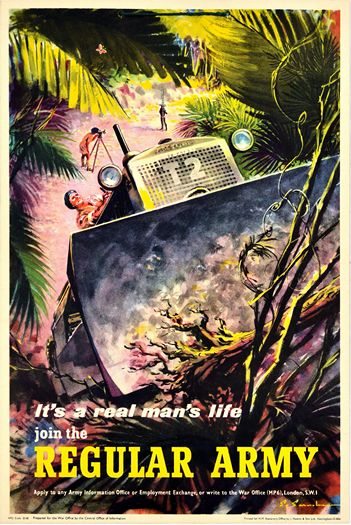 Vintage British Army Driving A Bulldozer Recruitment Poster Print A3/A4