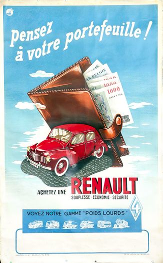 Vintage French Renault Car Advertisement Poster Print A3/A4