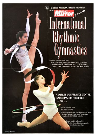 Vintage International Rhythmic Gymnastics Wembley London Poster Print A3/A4
