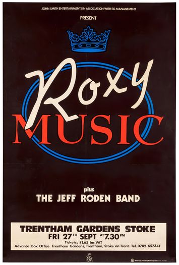 Vintage 1974 Roxy Music Concert Tour Stoke Poster Print A3/A4