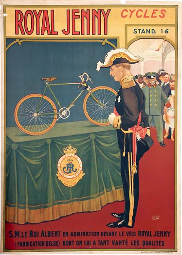 Vintage Royal Jenny Belgian Bicycle Advertisement Poster Print A3/A4