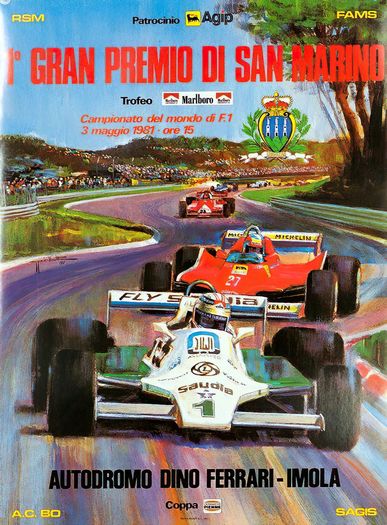 Vintage 1981 San Marino Grand Prix Motor Racing Poster Print A3/A4