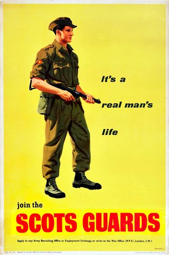 Vintage British Army Scots Guards Recruitment Poster Print A3/A4