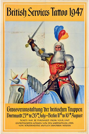 Vintage 1947 British Army Tattoo Dortmund Germany Poster Print A3/A4
