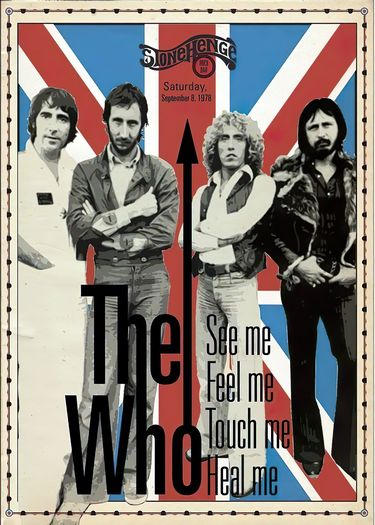 Vintage 1978 The Who Concert Tour Stonehenge Poster Print A3/A4