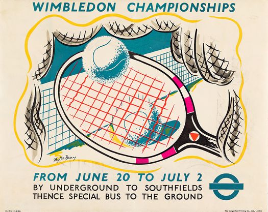 Vintage 1938 Wimbledon Tennis Championships Poster Print A3/A4