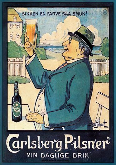 Vintage Danish Carlsberg Beer Advertisement Poster Print A3/A4