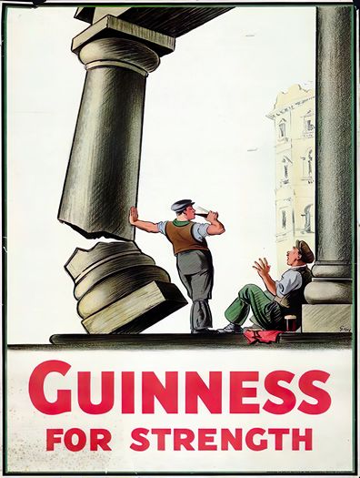 Vintage Guinness For Strength Advertisement Poster Print A3/A4