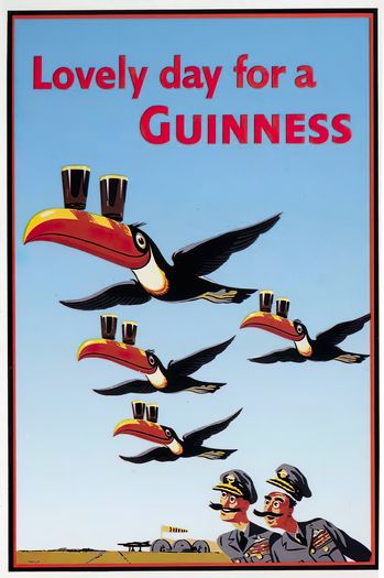 Vintage Guinness Toucan Fly Past Advertisement Poster Print A3/A4