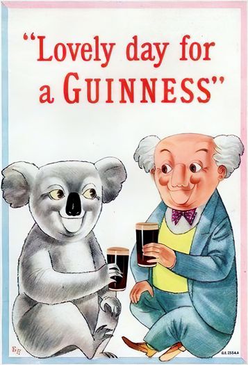 Vintage Guinness Koala Advertisement Poster Print A3/A4