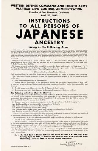 Vintage World War Two United States Internment of Japanese Citizens Poster Print A3/A4