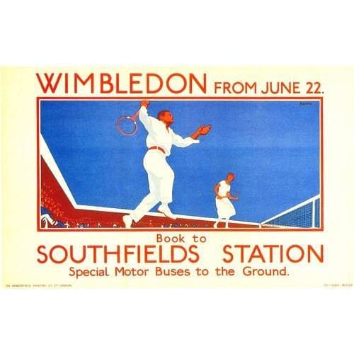 1925 Wimbledon Tennis Championships Poster A3/A2/A1 Print - 