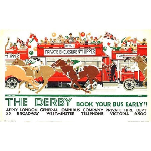 1929 Epsom Derby Horse Racing Promotional Poster A3/A2/A1 