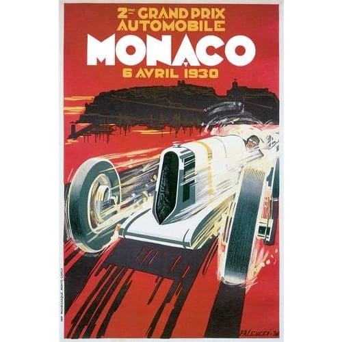 1930 Monaco Grand Prix Poster A3/A2/A1 Print - Posters 