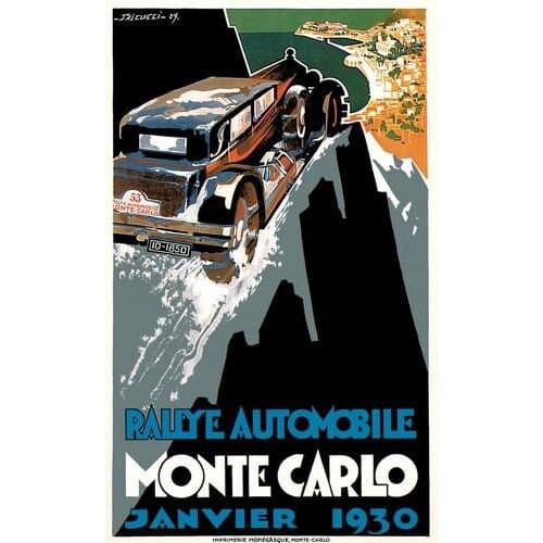 1930 Monte Carlo Rally Poster A3/A2/A1 Print - A3 - Posters 