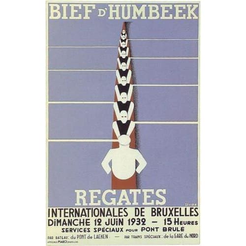 1930’s Belgian Rowing Regatta Poster A3/A2/A1 Print - 