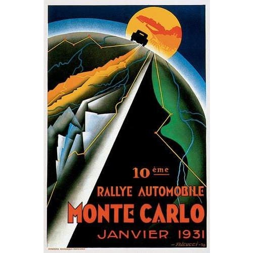 1931 Monte Carlo Rally Poster A3/A2/A1 Print - A3 - Posters 