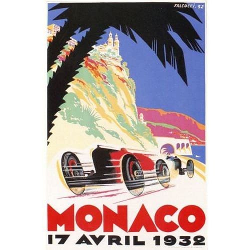 1932 Monaco Grand Prix Poster A3/A2/A1 Print - Posters 