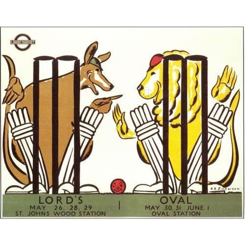 1935 Ashes England Australia Cricket Poster A3/A2/A1 Print -