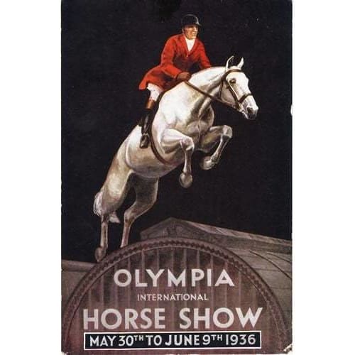 1936 International Horse Show Olympia Show Jumping Poster A3