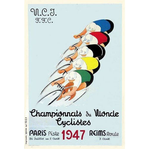 1947 World Cycling Championships Paris Poster A3 Print - A3 