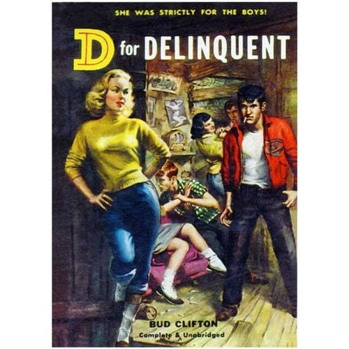 1950s Pulp PB Book Cover Art D For Delinquent A3 Poster 