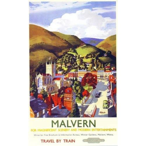1955 Malvern British Railways Poster A3 Reprint - A3 - 